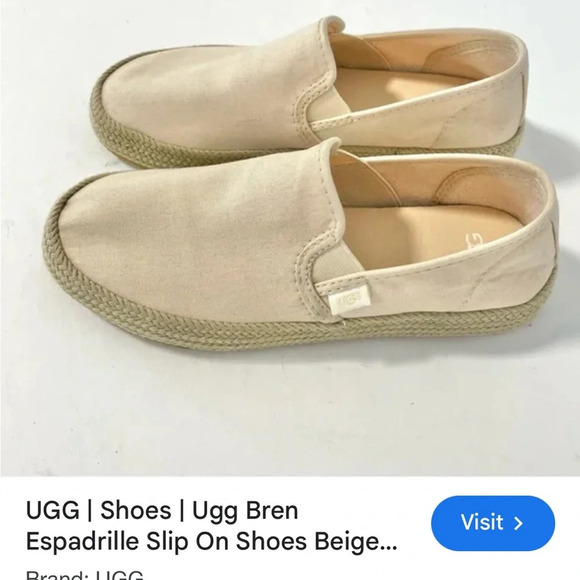UGG Canvas espadrilles size 9.5 cream nwot - Picture 12 of 12